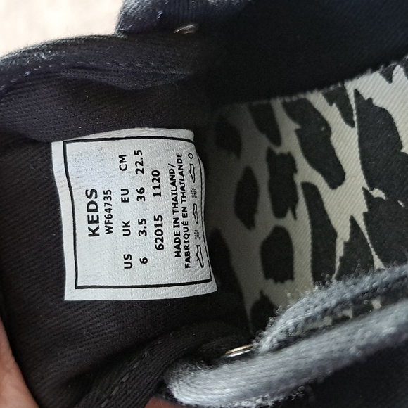 Keds Kickstart Canvas Black Leopard Foxing Lace Up Sneakers WF64735 NWOT US 6 - Picture 3 of 16